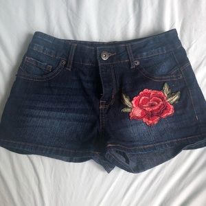 Denim Shorts with Flower design
